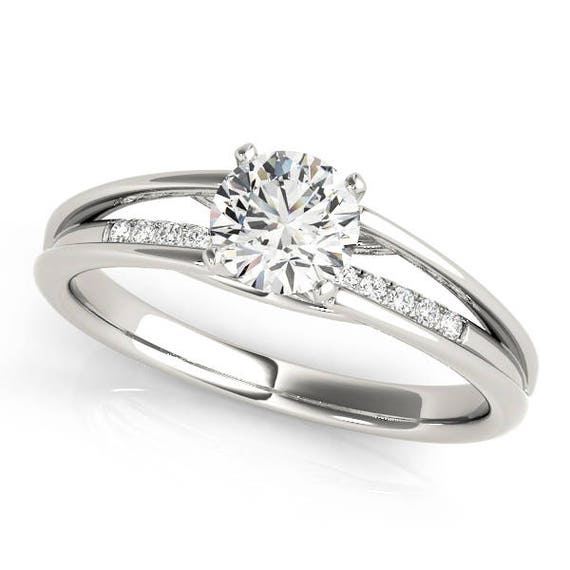 Petite Princess Diamond Bridge Engagement Ring by MDC Diamonds | White