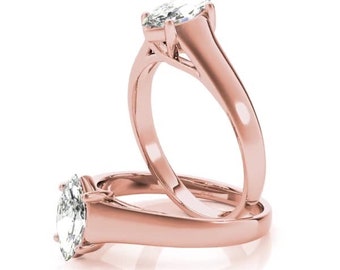 Classic Trellis Marquise Solitaire Engagement Ring - IGI Certified