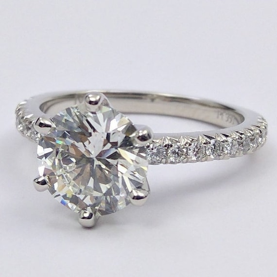 Novo Style Diamond Engagement Ring Moissanite Round Cut | Etsy