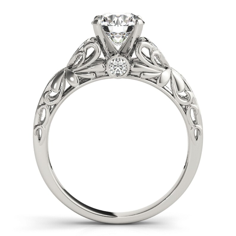 Moissanite Filigree Floral Diamond Engagement Ring in Rose - Etsy