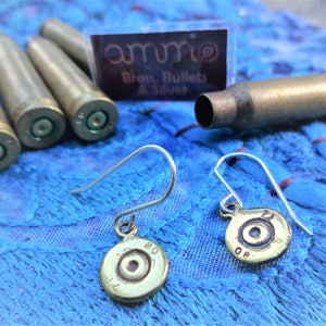 Ammo Jewelry: Small Bullet Cap Earrings- Fair Trade