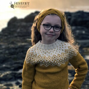 Kids Sweater, Kids wool sweater, Icelandic Sweater, Kids Fair Isle sweater, hand knit sweater, Bohéme Sweater, girls gift, boys gift image 1