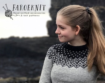 Suéter Bohéme personalizado para mujer: tejido a mano en lana de las Islas Feroe