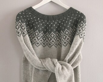 Customized made to order Alpaca and wool sweater for women, hand knitted from very soft alpaca & wool yarn, gift for her