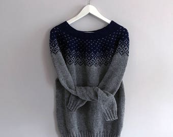 Custom-Order Bohéme Sweater for men: Hand-Knitted in Faroe Islands Wool