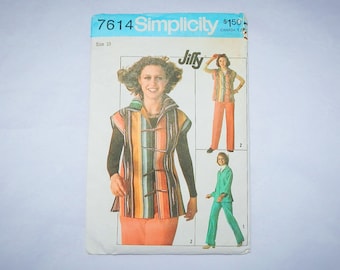 7614 Vintage Simplicity Sewing Pattern Misses Jiffy Unlined Jacket Pants UNCUT