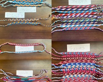 Pulseiras da Amizade - Escolha seu padrão e cores