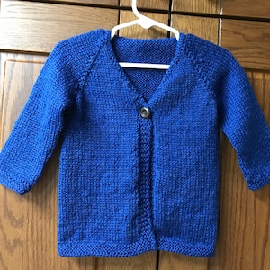 ON SALE One Button Cardigan 6Mo-Bright Blue image 1