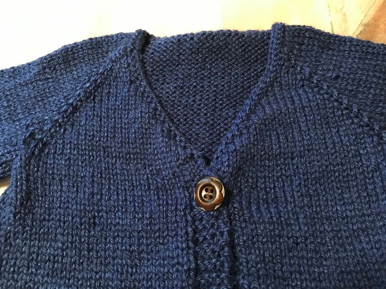 ON SALE One Button Cardigan 6Mo-Bright Blue image 2
