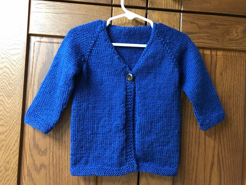 ON SALE One Button Cardigan 6Mo-Bright Blue image 1
