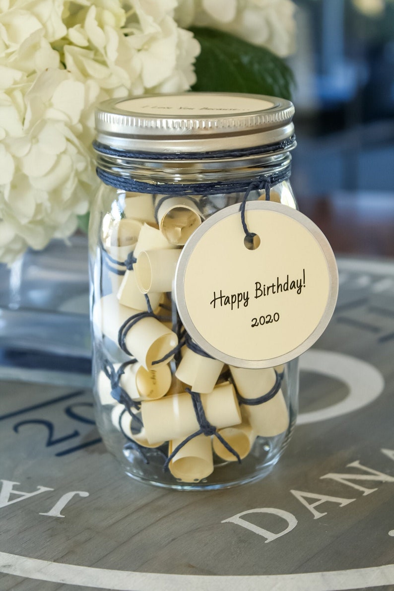 Mason Jar Filled With Personalized Notes Of Love Wish Jar Etsy