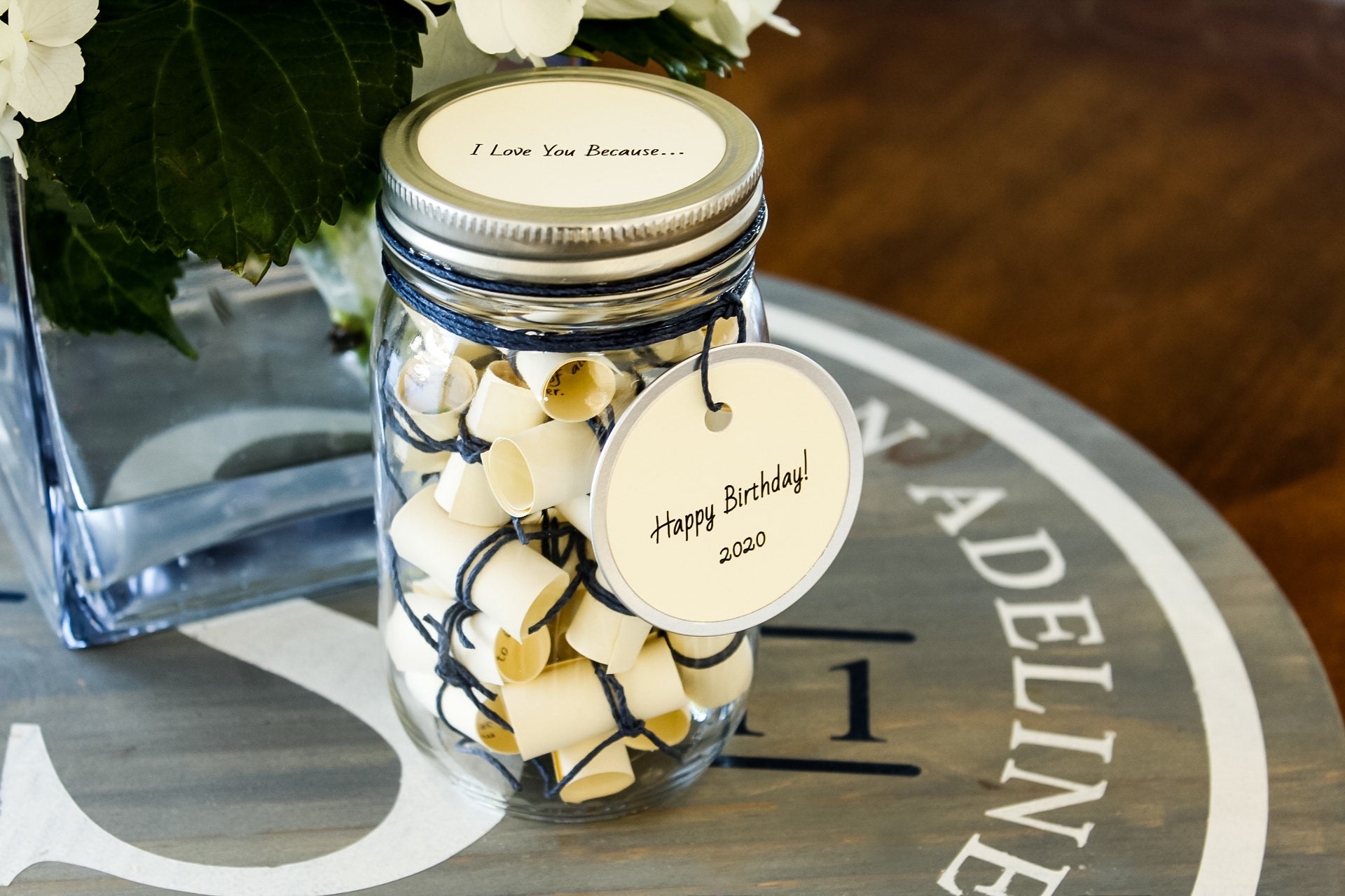 Message Filled Mason Jar love Wish Jar 