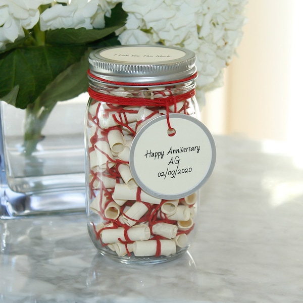 Message Filled Mason Jar -Love Wish Jar