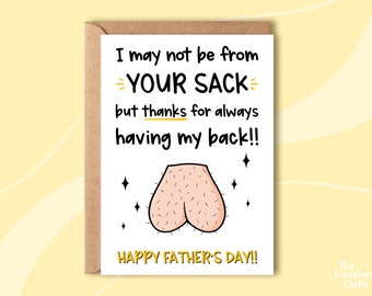 Funny Step-Dad Father's Day Card | Rude Father's Day Card | Step Dad Card | Thank You Dad | Father's Day Card From Adult Kids | Adoptive Dad