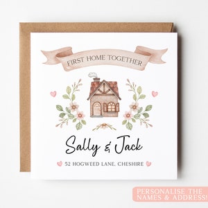 Carte personnalisée pour première nouvelle maison, carte personnalisée de félicitations pour votre première nouvelle maison, carte pour maison neuve, carte pour jolie nouvelle maison