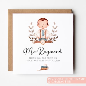 Carte de remerciement personnalisée pour professeur, Carte de remerciement personnalisée, Carte de remerciement pour professeur, Carte personnalisée pour professeur, Carte d'école