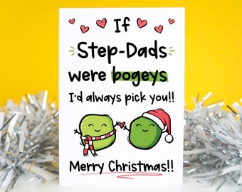 Bogey Step Dad Christmas Card, Funny Christmas Card For Step Dad, Silly Step Dad Christmas Card, Bonus Dad Christmas Card, Card For Him