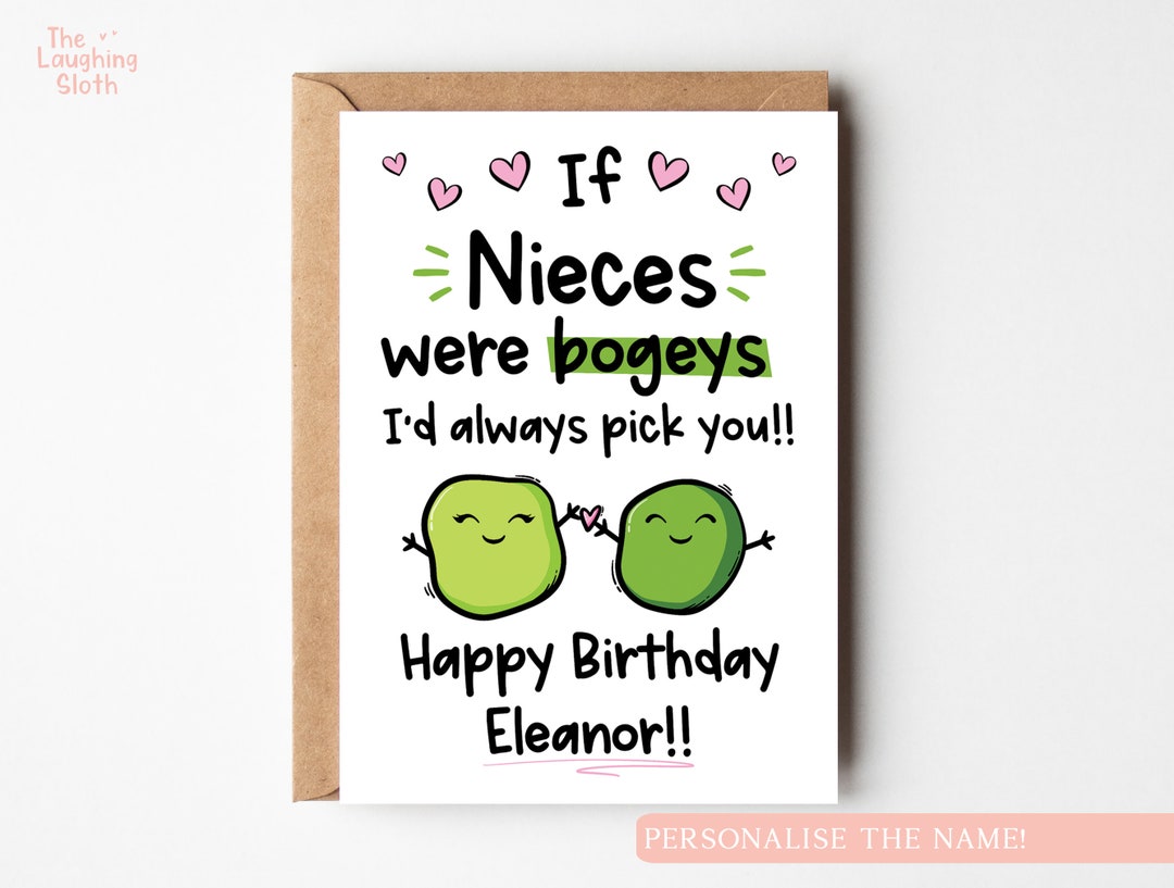 Personalised Funny Niece Birthday Card, Funny Birthday Card for Niece ...