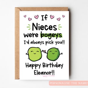 Carte d'anniversaire personnalisée nièce drôle, carte d'anniversaire drôle pour nièce, carte d'anniversaire nièce idiote, carte d'anniversaire pour enfants, carte d'anniversaire pour fille