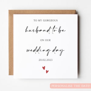 Carte de vœux personnalisée pour futur mari, Carte de félicitations de mariage, Carte de mariage personnalisée, Carte de mariage, Carte de mariage avec date