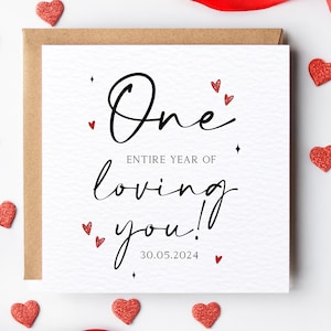 Carte personnalisée premier anniversaire, carte 1 an vous aimer, carte 1er anniversaire, petit ami 1er anniversaire, petite amie 1er anniversaire