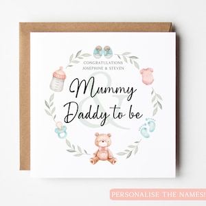 Carte personnalisée de félicitations de grossesse, carte future maman et papa, carte de félicitations aux nouveaux parents, faire-part de grossesse, carte de nouveau bébé