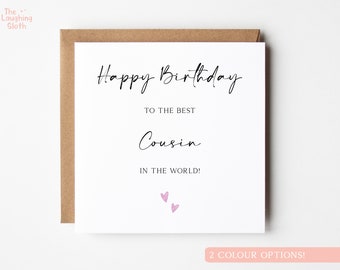 Best Cousin Birthday Card, Worlds Best Cousin Birthday, Sentimental Cousin Birthday Card, Best Cousin In The World, Birthday Card For Cousin