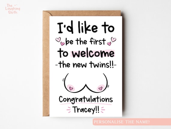 Congratulations On Your New Boobs, Boob Job Congratulations Card, New Boobs Card, Funny Surgery Card, New Boobies Card, Boob Job Card