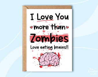 Zombie Anniversary Card | Horror Valentines Day Card | Spooky Card | Boyfriend Card | Girlfriend Card | Gothic Couple Card | Birthday Card