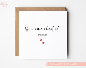 Personalised Congratulations You Smashed It Card, Exam Pass Card, Congratulations Exam Results, Degree Results Card, Graduation Card