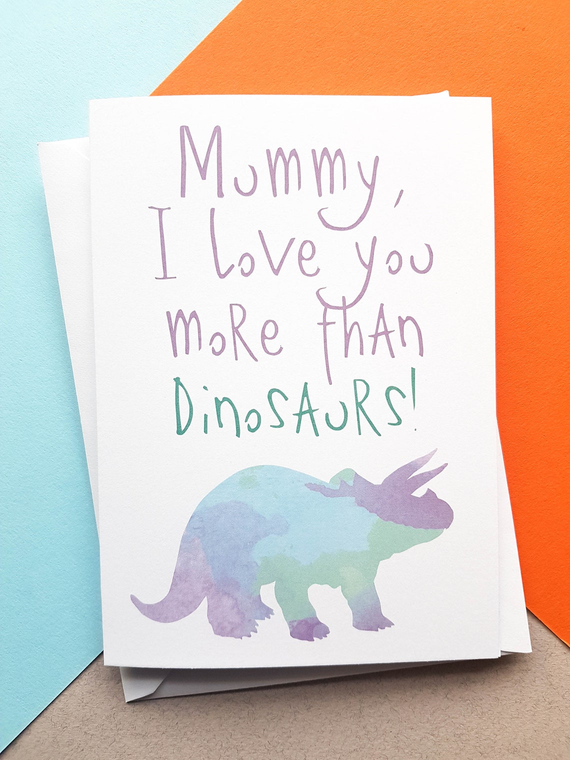 Mummy Dinosaur Card Dinosaur Mother's Day Card Cute | Etsy