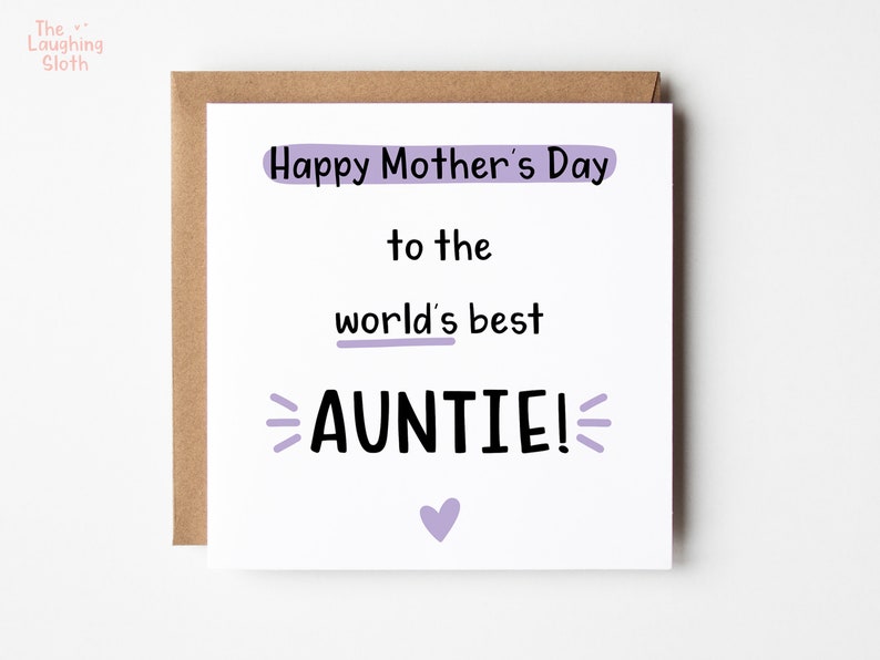 Mothers Day Card For Auntie, Happy Mother's Day Auntie, Auntie Mother's day Card, Aunty Card, Personalised Mother's Day Card image 1