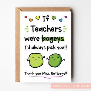 Carte de remerciement professeur Bogey, carte professeur personnalisée drôle, carte professeur stupide, carte professeur personnalisée, merci professeur