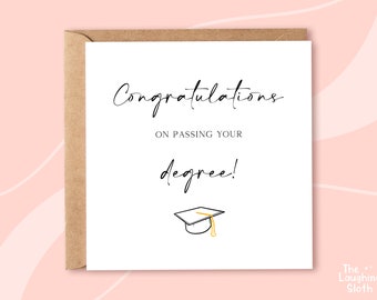 Congratulations On Your Degree Results Card, Exam Pass Card, Congratulations Exam Results Card, Degree Results Card, Graduation Card