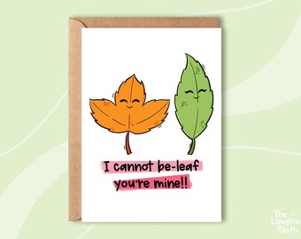 You're Mine Valentines Card | Cheesy Boyfriend Card | Girlfriend Valentine's Card | Plant Pun Card | Silly Valentine | Anniversary Card