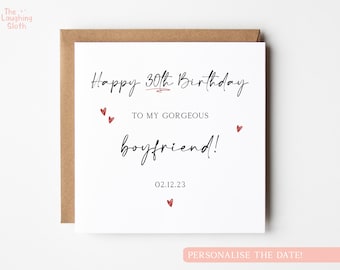 Personalised Boyfriend 30th Birthday Card, Gorgeous Boyfriend 30th Birthday, 30th Birthday Card For Boyfriend, 30th Birthday Card For Him