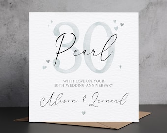 Personalized 30th Anniversary Card: Pearl Wedding Anniversary