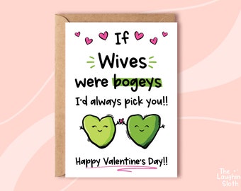 Bogey Wife Valentines Day Card, Funny Valentines Card For Wife, Silly Wife Valentines Card, Valentine Card For Her, Plastic Free