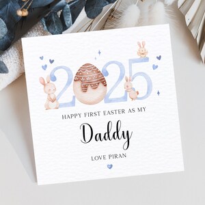 Première carte de Pâques personnalisée en tant que papa, carte de Pâques personnalisée, carte de lapin de bébé garçon, carte de Pâques de lapin, carte de Pâques pour nouveau papa