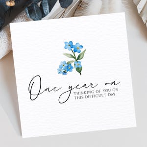 Carte de sympathie d'un an, carte d'anniversaire de décès, carte de ne m'oublier pas, désolé pour votre perte, carte commémorative, carte du souvenir, décès, perte