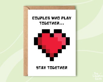Gamer Love Card | Gamer Valentine's Card | Anniversary Card | Gaming Card | Pixel Heart | Boyfriend Card | Geeky Nerd Girlfriend Card