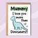 Mummy Dinosaur Card Dinosaur Mother's Day Cute Dinosaur Card Mothers ...