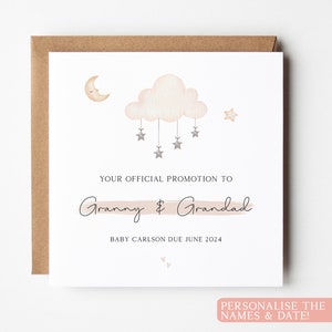 Carte Vous allez être grands-parents, Félicitations pour devenir grand-mère et grand-père, faire-part de grossesse, carte de révélation de grossesse