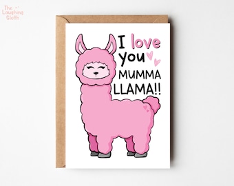 Llama Mother's Day Card | Cute Llama Card | Mothers Day Card | Love You Mum Birthday | Amazing Mum | Animal Mothers Day | Eco Friendly Card