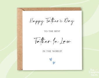 Happy Father's Day To The Best Father In Law In The World Card, Worlds Best Father In Law Father's Day Card, Father In Law Father's Day Card