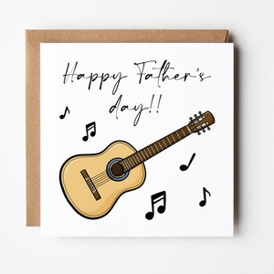 Carte fête des pères guitare, carte fête des pères musicien, carte guitare, carte fête des pères guitare acoustique, carte fête des pères mélomane