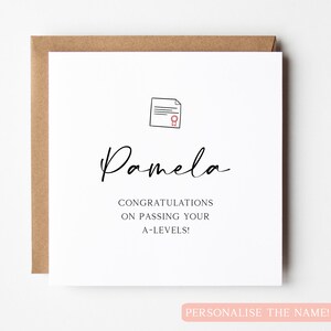 Carte personnalisée de félicitations pour vos résultats de niveau A, carte de réussite à l'examen, résultats d'examen de félicitations, carte de niveau A, carte de remise des diplômes