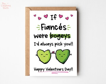 Bogey Fiance Valentines Day Card, Funny Valentines Card For Fiance, Silly Fiance Valentines Card, Valentine Card For Him, Plastic Free