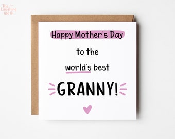 Mothers Day Card For Granny, Happy Mother's Day Granny, GrannyMother's day Card, Gran Card, Personalised Granny Mother's Day Card