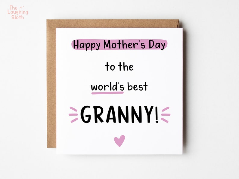 Mothers Day Card For Granny, Happy Mother's Day Granny, GrannyMother's day Card, Gran Card, Personalised Granny Mother's Day Card image 1